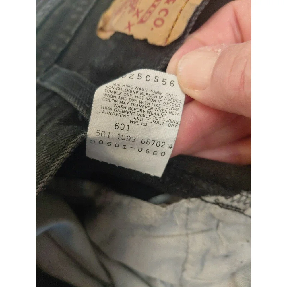 Levi’s 505 Orange Tab Black Denim Jeans 90’s Men’s 36x30 Made in USA Zip Fly